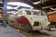L'autorail Bugatti &agrave; la cit&eacute; du train &agrave; Mulhouse