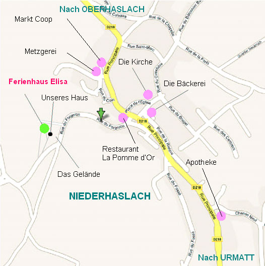 Einfahrt zum Ferienhaus Elisa in Niederhaslach