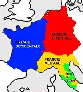 La Francie occidentale et la Francie Orientale