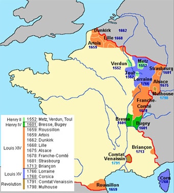 La France entre 1552 et 1798