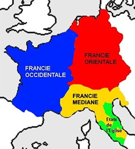 La Francie occidentale et la Francie Orientale