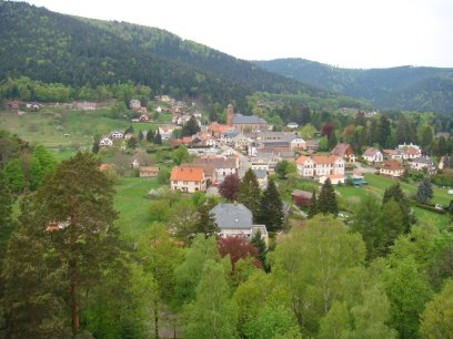 Le village de Wangenbourg, vue du donjon du château