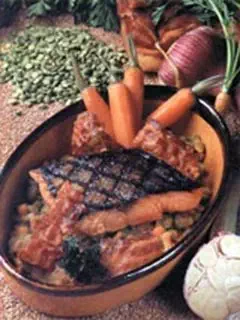 Saumon grillé aux copeaux de lards